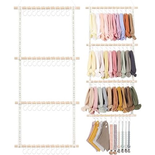 POVETIRE Headband Holder for Girls Baby Headband Organizer Head Bands Hair Accessories Display Organizer Wall Hanging Decor for Nursery Toddler Girl Room