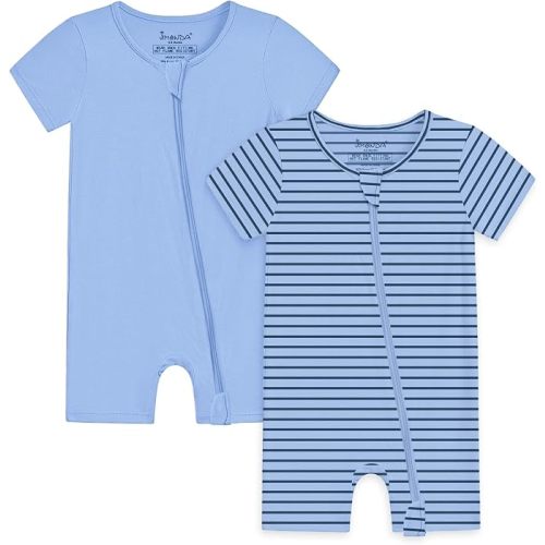 Baby Romper Short Sleeve 2-Way Zipper Pajamas Cotton