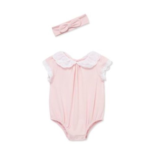 Baby Girls Eyelet Bubble Set with Headband