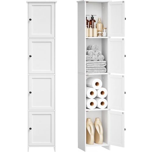 Slim Bathroom Storage Cabinet, Tall Narrow Bathroom Cabinet