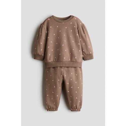 2-PIECE PRINTED BRUSHED SWEATSHIRT SET