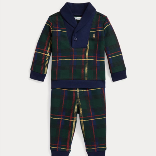Plaid Fleece Sweatshirt & Pant Set size 3M