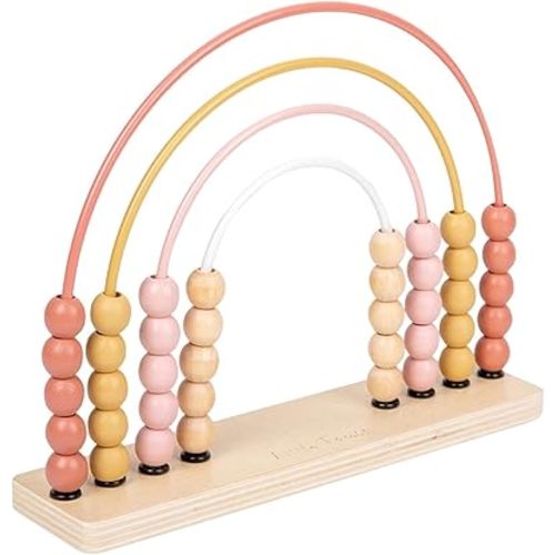 Wooden Rainbow Abacus Rainbow Addition Abacus Children's Sensory Toy, Pink