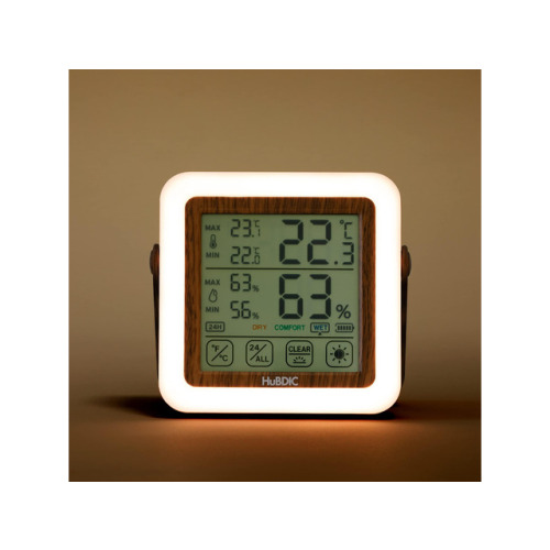 HuBDIC Hygrometer with 3 Level Bright Nightlight, Indoor Thermometer and Humidity Gauge, Temperature and Humidity Monitor for Home and Baby Room, Rechargeable, Portable Nightlight - Newegg.com