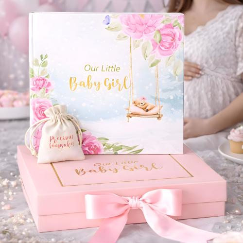 Baby Shower Gift for Girl, Baby Memory Book & Record Book, Luxury Keepsake Journal (First 5 Years), New Mom Gift