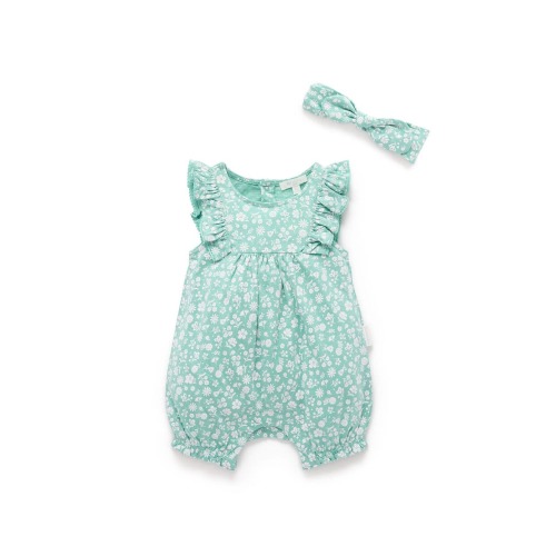 Ruffle Shortie Romper & Headband Set, 6-12M
