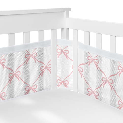 Sweet Jojo Designs + BreathableBaby Ballerina and Ballet Bows Girls Breathable Mesh Crib Liner