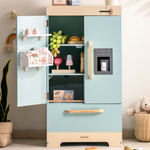 ROBUD Playset 3 Wooden Refrigerator Play Kitchen Toy for Kids & Reviews | Wayfair