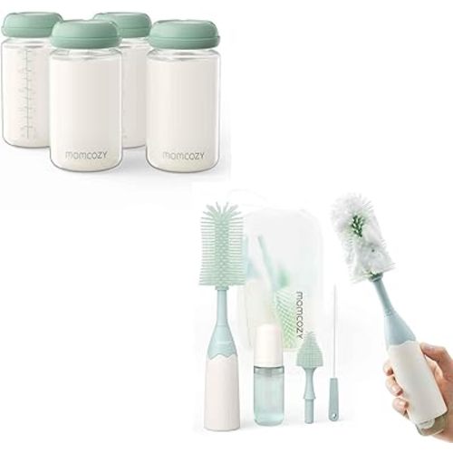 Momcozy Bottle Brush Kit & Momcozy Natural Baby Bottle