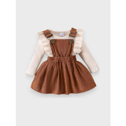 2 Pc Baby Girl Corduroy Overall Dress