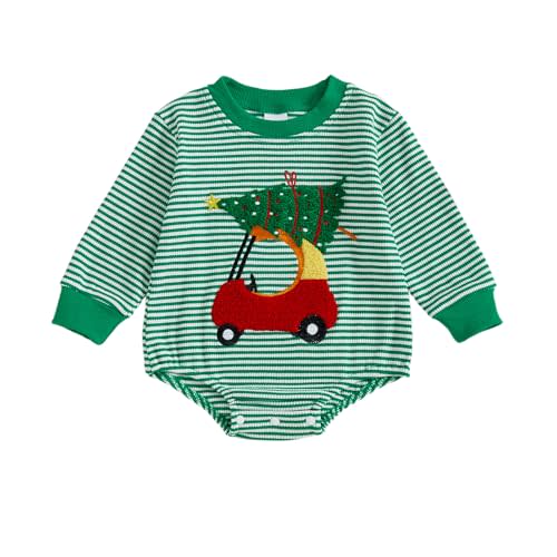 St Patricks Day Baby Boy Outfit Newborn Waffle Shamrock Onesie Sweatshirt Bubble Romper Top Infant Spring Clothes