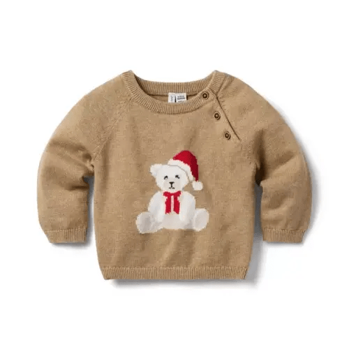 Baby Caramel Heather Baby Santa Bear Sweater by Janie and Jack