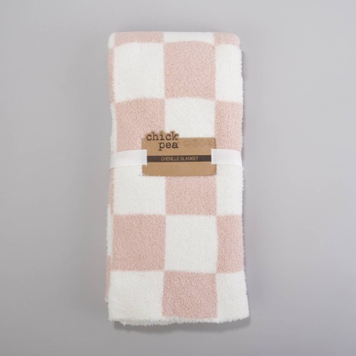 Chick Pea Chick Pea(R) Mauve Check Chenille Blanket