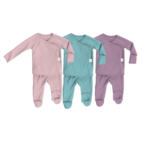 Girl Power ☮ - Peony, Fig & Ripple Footies – Bonsie Skin to Skin Babywear