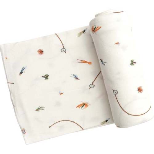 Fly Fishing Swaddle Blanket, Multicolor - Angel Dear | Maisonette