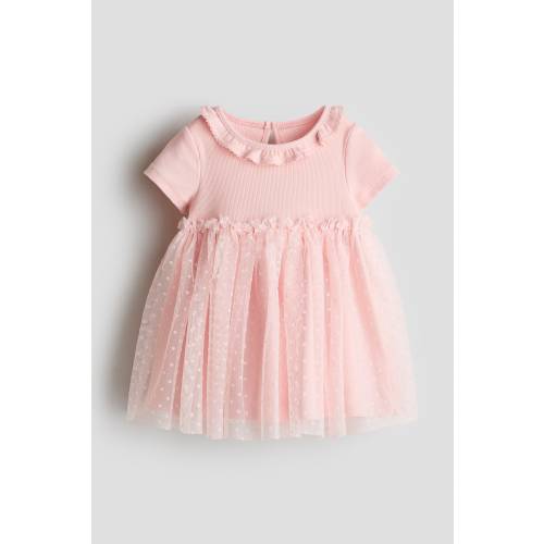 COTTON DRESS WITH TULLE SKIRT