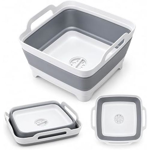 Collapsible Wash Basin for Baby Bottles with Drain Plug 2.4 Gal (9L)