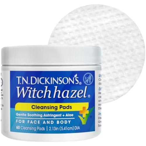 T.N. Dickinson's Cleansing Pads |100% Natural Witch Hazel + Aloe| 60 Count
