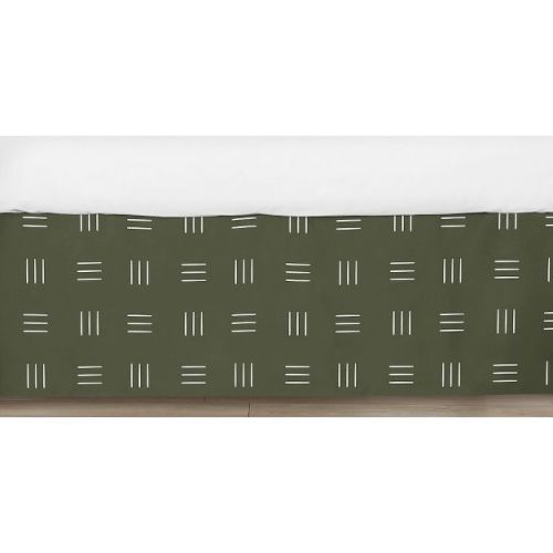 Sweet Jojo Designs Boy or Girl Gender Neutral Unisex Baby Crib Bed Skirt Jungle Animals Green and White