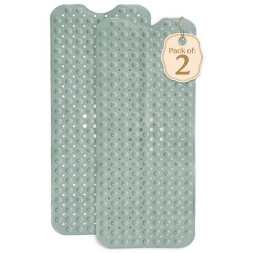 Non Slip Bathtub And Shower Mats 40x16 Extra Long Bath Tub Mat With Suction Cups & Drain Holes - Lux Decor Collection