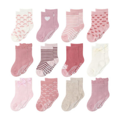 The Peanutshell Baby Girls 12 Pair Crew Socks