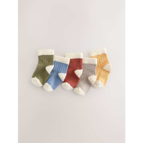 Blue/Green Baby Socks 5 Pack (0mths-2yrs)
