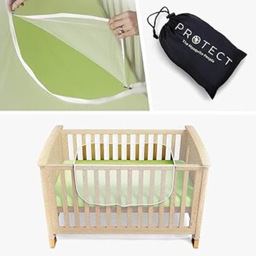 Mosquito Net for Cot, Crib & Cot Bed - Baby Mosquito Insect Net - Cat Net with Zipper Feature for Quick, Easy Access to Your Baby (by Luigi's)