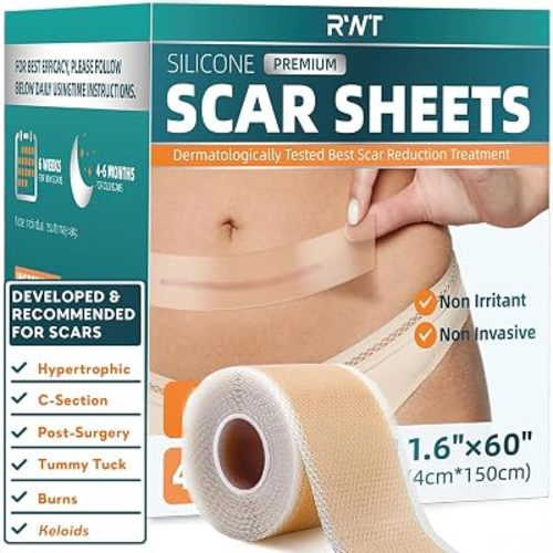 Silicone Scar Sheets, Silicone Scar Tape for Surgical 60" x 1.6" Roll-1.5M