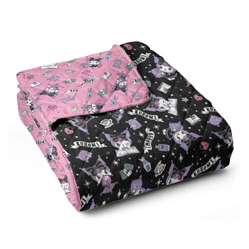 Sanrio Kuromi Fortune Teller Quilted Throw, Comfy Throw, Adults Boys Girls, Soft Lightweight for Chair or Couch, 60 x 80 inches