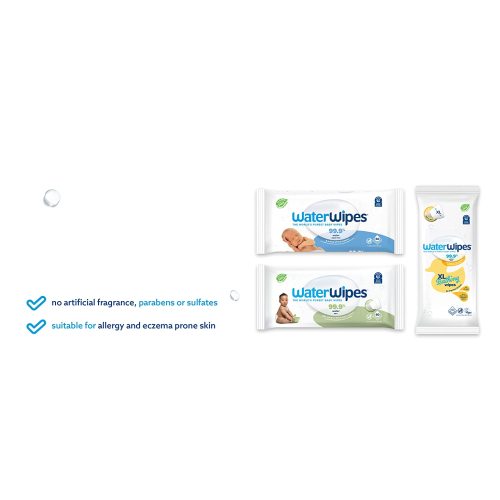 WaterWipes Plastic-Free Original Baby Wipes, 99.9% Water Based Wipes, Unscented & Hypoallergenic for Sensitive Skin, 60 Count (Pack of 12), Packaging May Vary - 60 Count (Pack of 4)