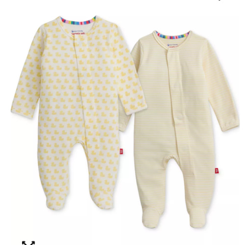Baby Cotton Footed Coveralls, 2 Pack