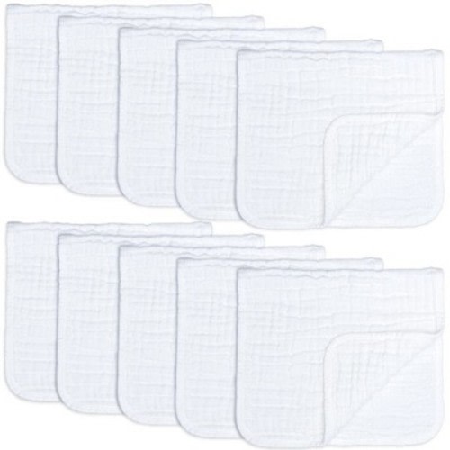 Muslin Burp Cloths Large 100% Cotton by Comfy Cubs