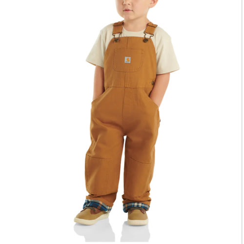 Kids' Canvas Bib Overall Flannel-Lined (Baby/Toddler) | Baby Boy (0-24M) | Carhartt