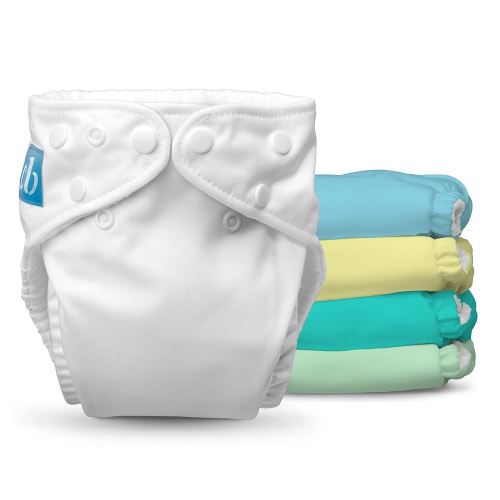 Charlie Banana Cloth Diapers, Reusable, Washable, Adjustable One Size Diaper, for Babies and Toddlers, with Absorbent Inserts - Pastel, 5 Pack