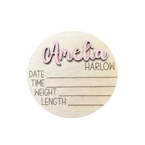 Personalized 3D Newborn Baby Name Announcement with Stats, Custom Baby Name Hospital Photo Prop, Many sizes, 25 Font Options, 30 Colors