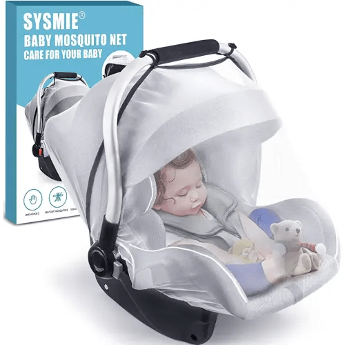 Baby Mosquito Net for Infant Car Seats,Infant Stroller and Bassinets, Carrier,Breathable with Elastic Netting for Easy Fitting, Portable Durable & Long Lasting Infant Insect Shield Netting (White)
