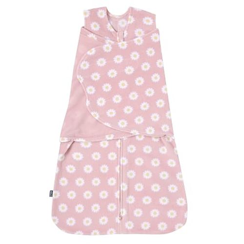 HALO Micro-Fleece Sleepsack Swaddle, 3-Way Adjustable Swaddle Blanket for Newborn and Infants, TOG 3.0 for Cold Climates, Hip Healthy, Daisy, Newborn, 0-3 Months