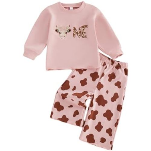 FYBITBO Fall Winter Baby Girl Clothes First Birthday Girl Outfit One Long Sleeve Sweat Shirt Pants 1st Birthday Outfits Set