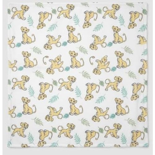 Lion King Blanket | Lion King Throw Blanket | Simba Baby Blankets | Lions Kings Newborn Blankets | Simba Soft Plush Fleece Bedding | 30" x 40" | White/Yellow/Blue | Officially Licensed