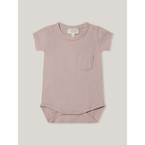The Short Sleeve Pocket Onesie | 0-3 Months Sand