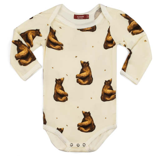 Honey Bear Bamboo Long Sleeve One Piece
