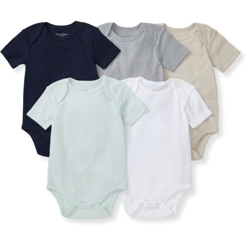 Burt's Bees Baby Organic Cotton Bodysuits – Baby Boy & Girl Short and Long Sleeve One-Pieces, 5-Pack