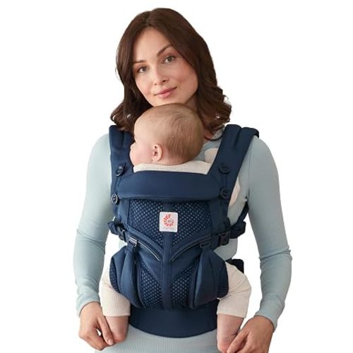 Ergobaby Omni Classic Baby Carrier for Newborn to Toddlers 0-48 Months | 4-Position Breathable Mesh Baby Carrier with Ergonomic Support, Fits 7-45 lbs, Midnight Blue