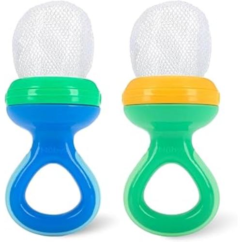 Nuby Nibbler Mesh First Soft Foods Feeder, 2pk (Blue/Green)