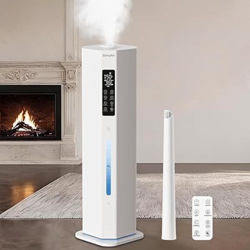 Humidifiers for Bedroom - GloryAir 2.38Gal/9L Top Fill Cool Mist Humidifier for Large Room 500ft² 120H Last with Auto Mode 7-Color Light Humidistat Aroma Box Quiet Humidifiers for Plants Baby & Adults