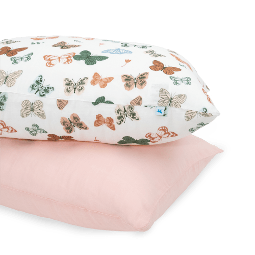 Cotton Muslin Pillowcase 2 Pack - Butterflies 2