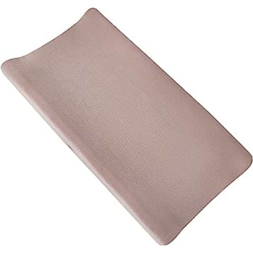 Solid Muslin Changing Table Pad Cover Cradle Sheet, Fits 32"/34''x16 Contoured Diaper Changing Pad, Ultra Soft Cozy Muslin Cotton Changing Table Covers, Breathable Wipeable Removable (Khaki)