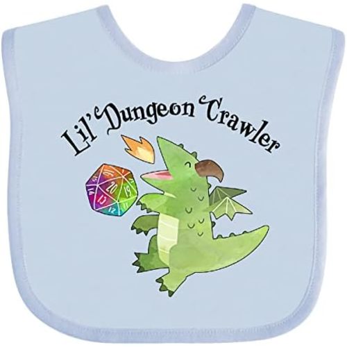inktastic Lil' Dungeon Crawler- Cute Dragon Baby Bib