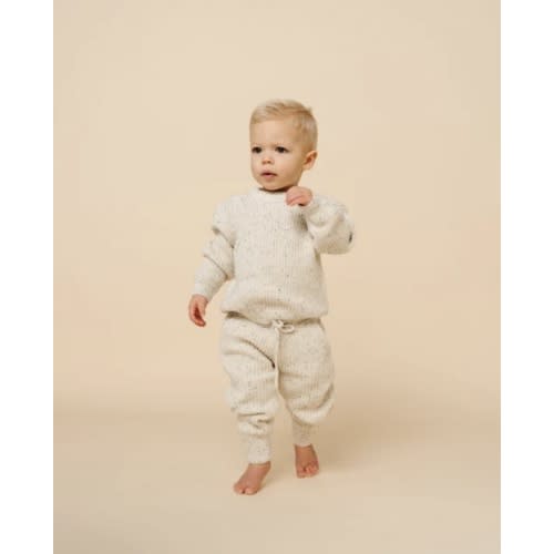 Knit Jogger Pants - Cream Speckle