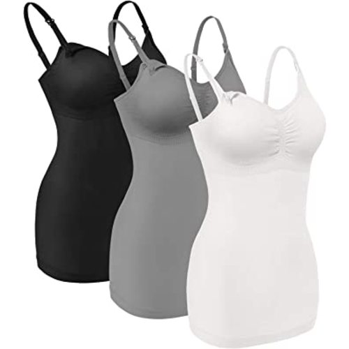 Angelhood Maternity Nursing Tank Tops for Breastfeeding,Womens Nursing Maternity Cami Built in Bra Sleep Bra